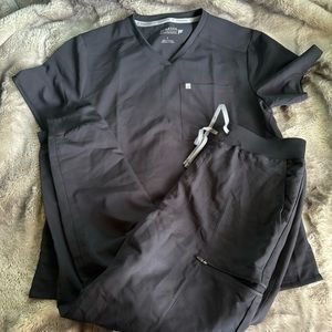 Fabletics Women’s Scrubs Top And Joggers Set Black New Without Tags Large